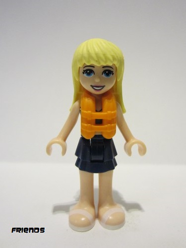 lego 2018 mini figurine frnd267 Stephanie Dark Blue Layered Skirt, Magenta and Medium Blue Swimsuit Top, Life Jacket 