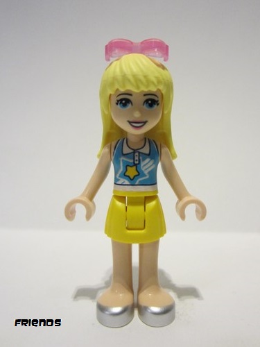 lego 2019 mini figurine frnd0334 Stephanie Yellow Skirt, Medium Azure and White Top, Sunglasses 