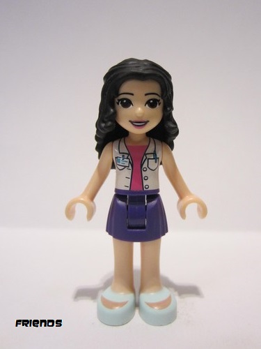 lego 2019 mini figurine frnd302 Emma Dark Purple Skirt, White Blouse with ID Card 