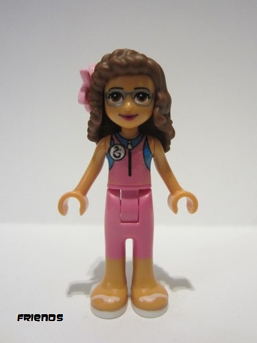 lego 2019 mini figurine frnd307 Olivia Dark Pink Wetsuit, Flower 
