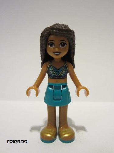 lego 2019 mini figurine frnd312 Andrea Dark Turquoise Skirt, Dark Blue Top 