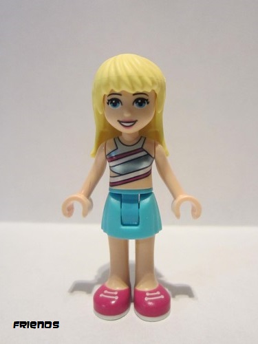 lego 2019 mini figurine frnd314 Stephanie Medium Azure Skirt, Striped Top 