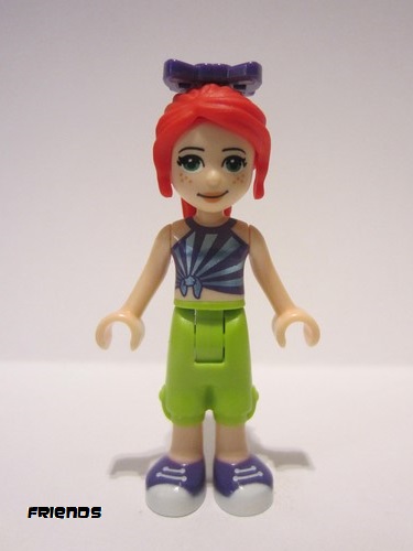 lego 2019 mini figurine frnd326 Mia Lime Cropped Trousers, Striped Top, Bow 