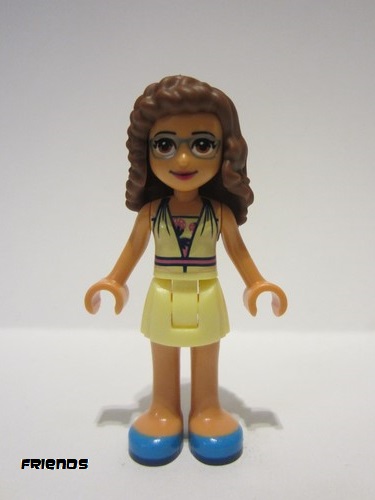 lego 2020 mini figurine frnd350 Olivia Bright Light Yellow Dress and Blue Shoes 