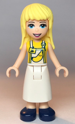 lego 2020 mini figurine frnd355 Stephanie Yellow Shirt, White Apron with Yellow Banana, Dark Blue Shoes 