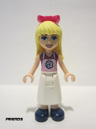 lego 2020 mini figurine frnd389 Stephanie Magenta Top, White Apron with Swirl, Dark Blue Shoes, Bow 