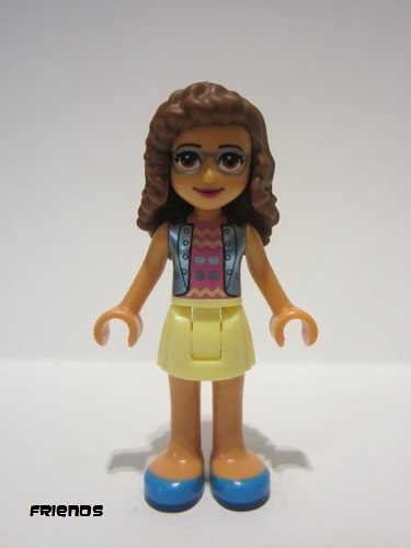 lego 2020 mini figurine frnd391 Olivia Bright Light Yellow Skirt, Dark Pink Top with Blue Jacket 