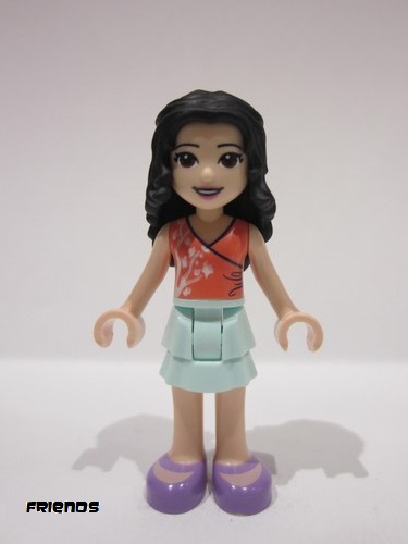 lego 2021 mini figurine frnd463 Emma Light Aqua Skirt, Coral Top, Medium Lavender Shoes 