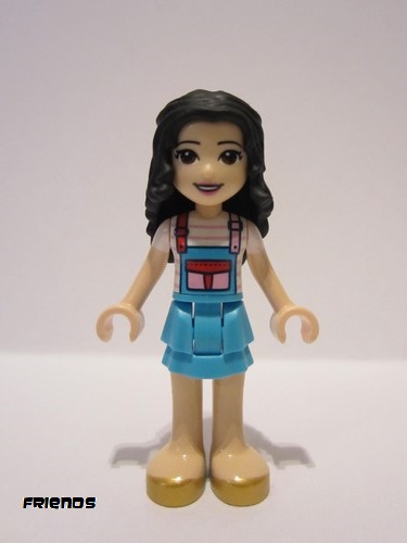 lego 2022 mini figurine frnd531 Emma White Shirt with Apron, Medium Azure Skirt with Gold Shoes 