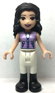 lego 2022 mini figurine frnd553 Emma Lavender Vest, White Trousers with Black Boots 