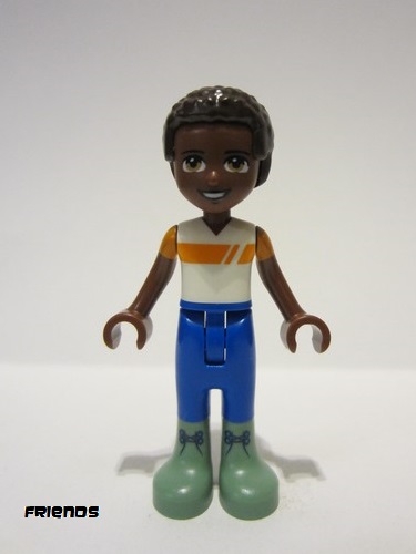 lego 2022 mini figurine frnd554 Elijah White and Orange Shirt, Blue Trousers, Sand Green Boots 
