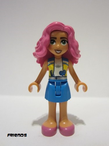 lego 2023 mini figurine frnd590 Nadia Medium Azure and Yellow Vest, Medium Azure Skirt, Dark Pink Shoes 