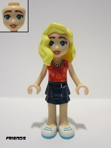 lego 2023 mini figurine frnd623 Matilde Red Top, Dark Blue Layered Skirt, White Shoes 