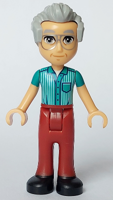 lego 2023 mini figurine frnd635 Stanley Dark Turquoise Shirt, Dark Red Trousers, Black Shoes, Silver Glasses 