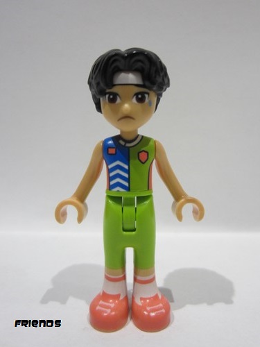 lego 2023 mini figurine frnd641 Niko Lime, Blue and Coral Shirt, Lime Trousers, Coral Shoes, White Socks 