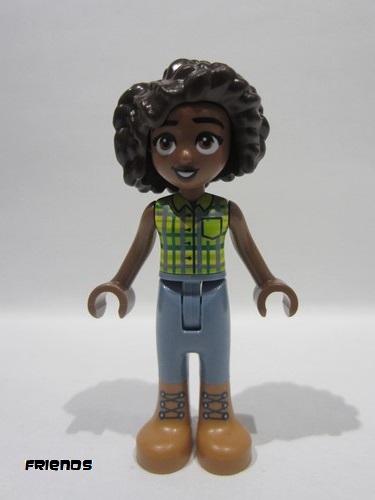 lego 2024 mini figurine frnd686 Aliya Lime Top, Sand Blue Trousers, Medium Nougat Boots 