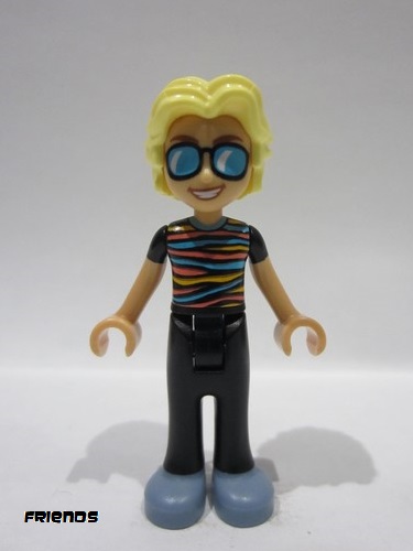 lego 2024 mini figurine frnd709 Alexander Striped Top, Black Legs, Sand Blue Shoes 