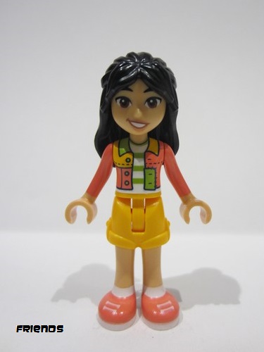 lego 2024 mini figurine frnd717 Liann Coral Jacket, Bright Light Orange Shorts, Coral Shoes 