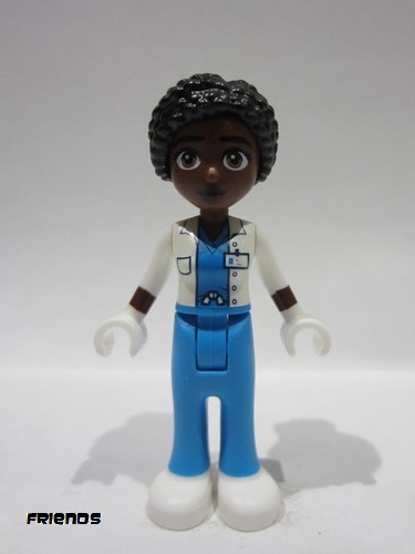 lego 2024 mini figurine frnd723 Alycia White Jacket over Dark Azure Scrubs, Dark Azure Trousers, White Shoes 