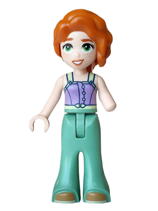 lego 2026 mini figurine frnd0908 Autumn Medium Lavender Tank Top, Sand Green Trousers Bell-Bottoms, Medium Nougat Shoes 