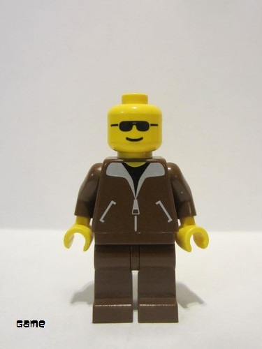 lego 1997 mini figurine game003 Citizen Jacket Brown - Brown Legs, No Headgear (Brown Cruiser) 