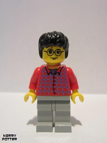 lego 2002 mini figurine hp025 Harry Potter Red Shirt Torso, Light Gray Legs 