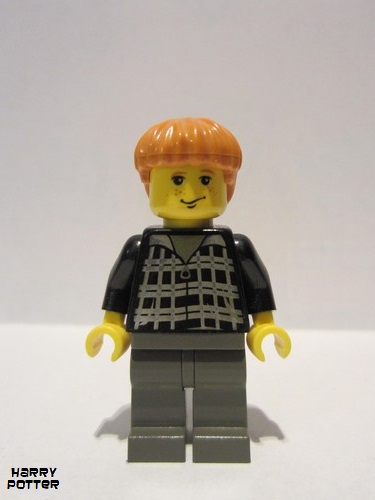 lego 2002 mini figurine hp032 Ron Weasley Black and White Plaid Shirt 