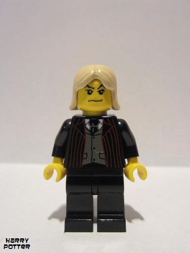 lego 2003 mini figurine hp039 Lucius Malfoy Black Suit Torso, Black Legs 