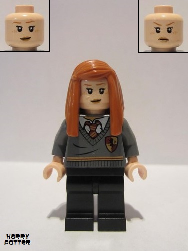 lego 2010 mini figurine hp114 Ginny Weasley Gryffindor Stripe and Shield Torso, Black Legs 