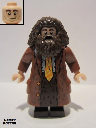 lego 2019 mini figurine hp200 Rubeus Hagrid Reddish Brown Topcoat with Buttons 