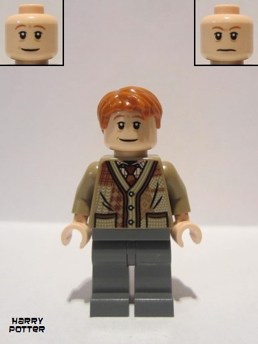 lego 2020 mini figurine hp211 Arthur Weasley Dark Tan Sweater, Dark Bluish Gray Legs 