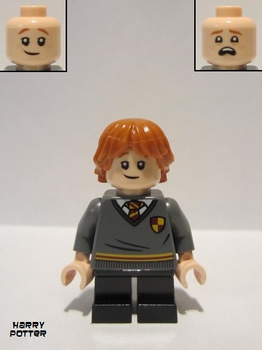 lego 2021 mini figurine hp273 Ron Weasley Gryffindor Sweater with Crest, Black Short Legs 