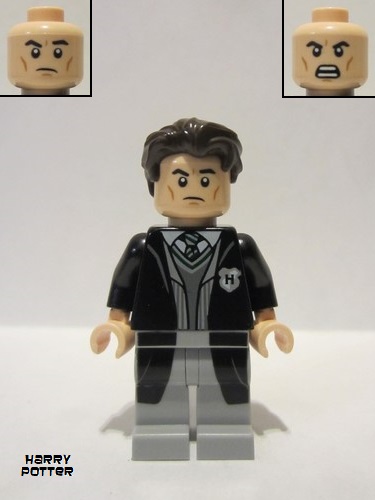 lego 2021 mini figurine hp311 Tom Riddle Black Long Hogwarts Coat and Vest, Light Bluish Gray Legs 