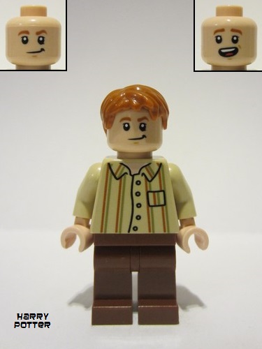 lego 2022 mini figurine hp342 Fred Weasley Tan Striped Shirt 