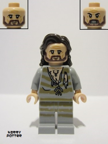 lego 2022 mini figurine hp345 Sirius Black Dark Bluish Gray Tattered Striped Jacket 