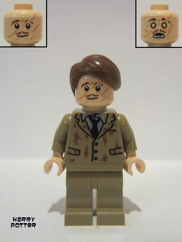 lego 2022 mini figurine hp367 Professor Remus Lupin Dark Tan Suit, Tattered 