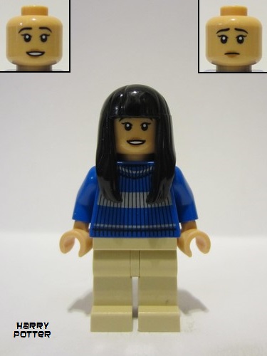 lego 2023 mini figurine hp402 Cho Chang Blue Ravenclaw Quidditch Sweater, Tan Legs 