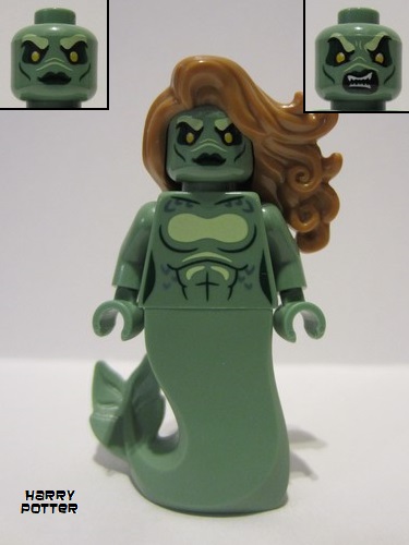 lego 2023 mini figurine hp417 Merperson Sand Green Tail, Wavy Hair 