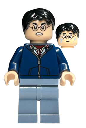 lego 2023 mini figurine hp443 Harry Potter Dark Blue Hoodie, Sand Blue Legs 