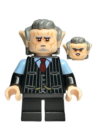 lego 2023 mini figurine hp448 Goblin Black Pinstripe Vest, Dark Bluish Gray Hair 