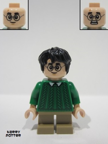 lego 2024 mini figurine hp475 Harry Potter Green Sweater, Dark Tan Short Legs 