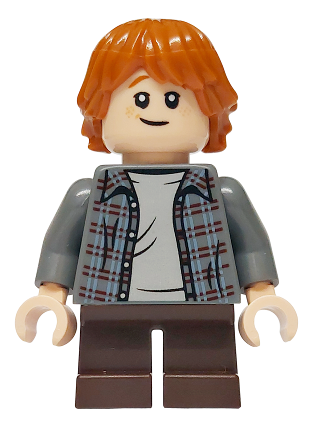 lego 2025 mini figurine hp552 Ron Weasley Plaid Shirt, Dark Brown Short Legs 