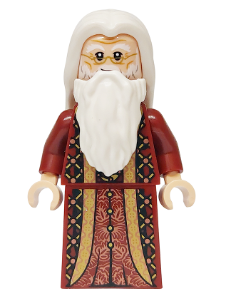 lego 2025 mini figurine hp560 Albus Dumbledore Dark Red Robe with Gold Hem, White Hair 