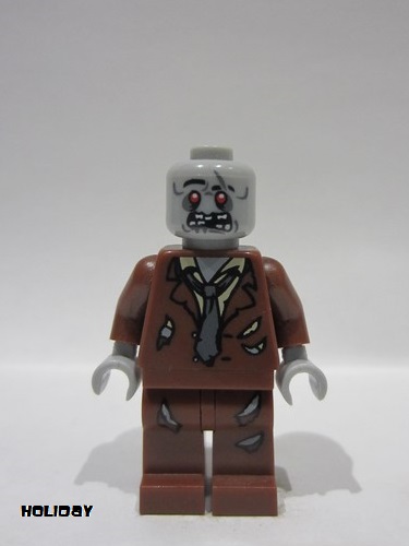 lego 2012 mini figurine mof018 Zombie Reddish Brown Suit 