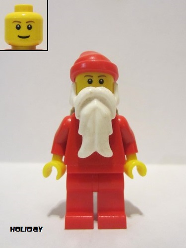 lego 2013 mini figurine hol034 Santa Red Legs, Backpack 