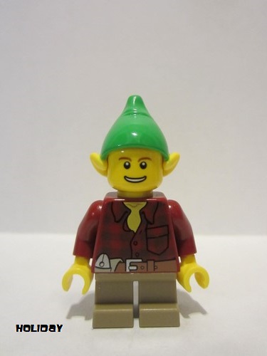 lego 2014 mini figurine hol050 Elf Dark Red Flannel Shirt 