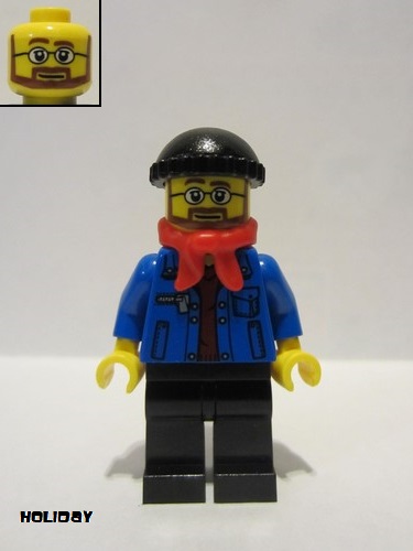 lego 2017 mini figurine hol090 Winter Holiday Train Station Bus Driver  