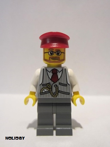 lego 2017 mini figurine hol096 Christmas Train Ride Driver