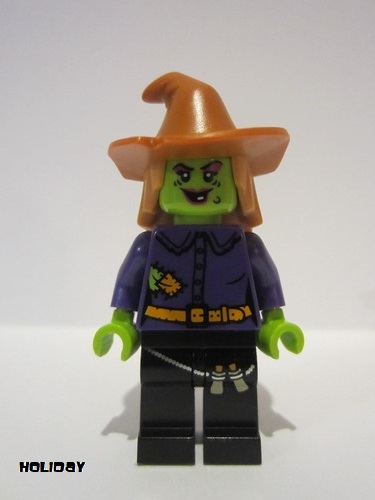 lego 2018 mini figurine hol173 Wacky Witch Dark Orange Floppy Hat 