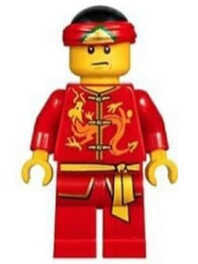 lego 2019 mini figurine hol136 Dragon Dance Performer Tied Red Bandana, Angry Eyebrows and Scowl 